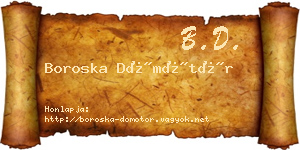 Boroska Dömötör névjegykártya